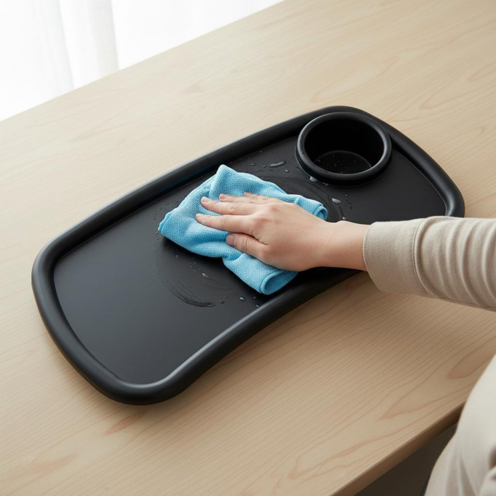 Gralara Vassoio Pasto Universale Materiale Vassoio Portabicchieri Passeggino Facile da Installare per Bambini, Nero