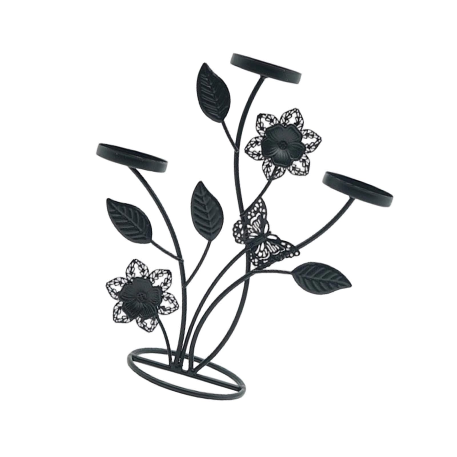 Iron Taper Holders Decorative Stand, Floral Candlestick Holders for Wedding, Dining Table, Party Decoration Decorative Stand