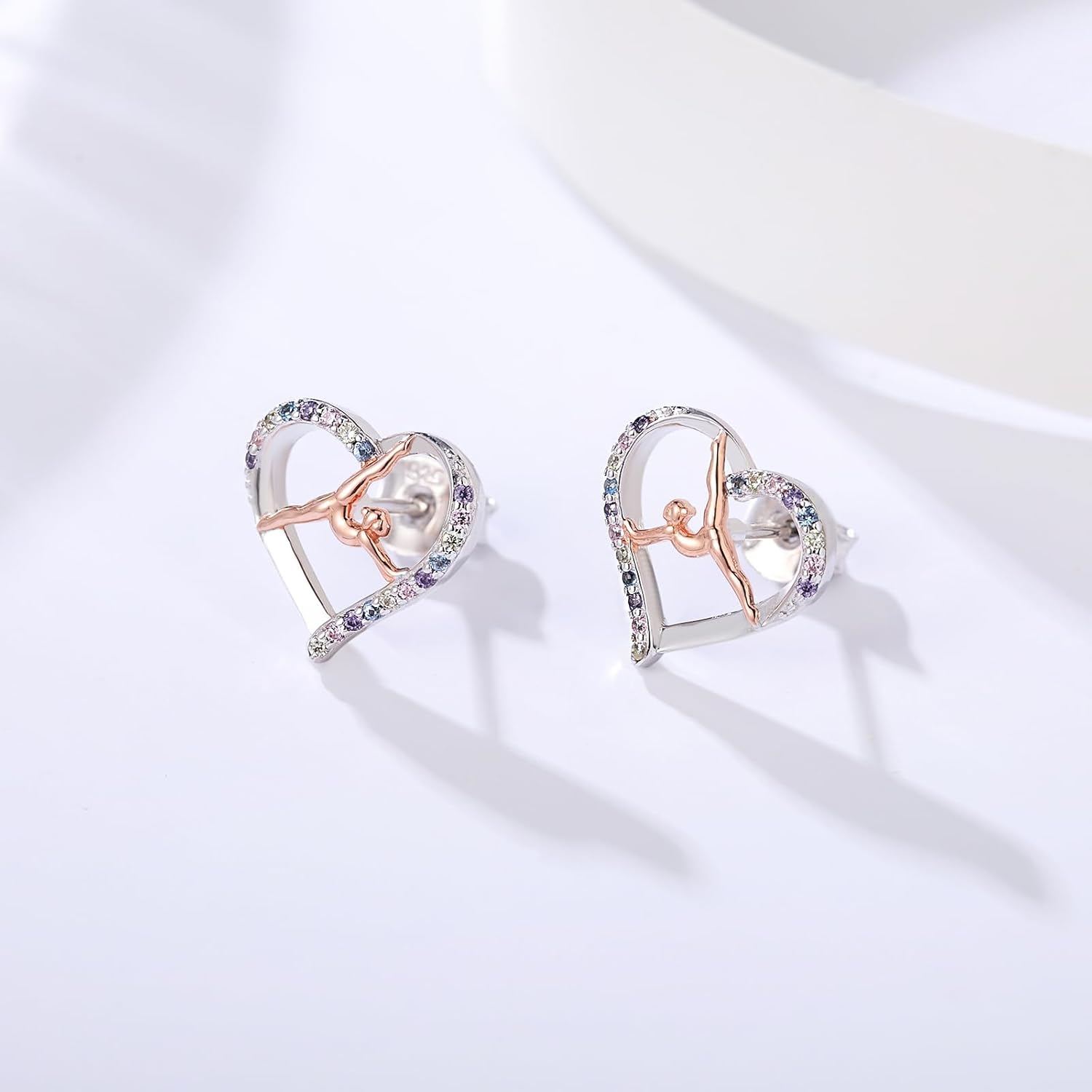 925 Sterling Silver Gymnastics Stud Earrings Hypoallergenic Gymnastics Gifts Jewelry for Gymnast Women - Image 5