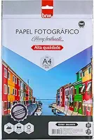 Papel Fotográfico Glossy Brilhante 120g com 50 Folhas, BRW