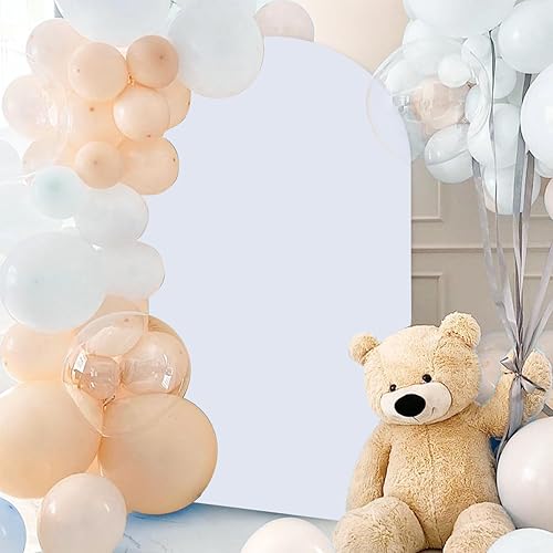 Miniatura 6 de ROMANKAS Cubierta blanca de arco de 7.2 x 4 pies de elastano, ajustada, cubierta de arco de tela, cubierta de telón de fondo de pared arqueada de