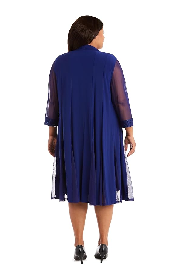 R&M Richards Women's Beaded Sheath Dress & Sheer Godet Duster Set for Formal Occasions & Evening Galas by R&M Richards - Used condition - Image 2
