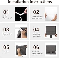 Vista 2 de WdFour Classroom Door Window Cover - Blackout Shades for Classroom Windows & Doors, No Tool Installation Room Darkening Curtains, Lockdown Window