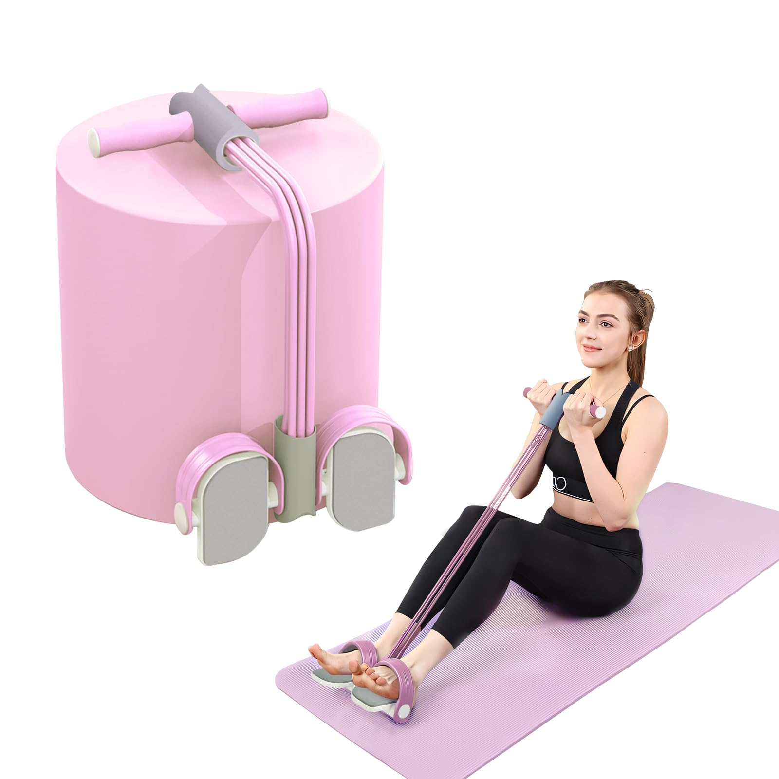 Multifunctional Pedal Puller Resistance Rope - 6 Elastic Tube Gym Bands Resistance, Ankle Resistance Bands, Home Gym/Pilates Workout Equipment Accessories for Women Fitness, Fitness Technology, Pink