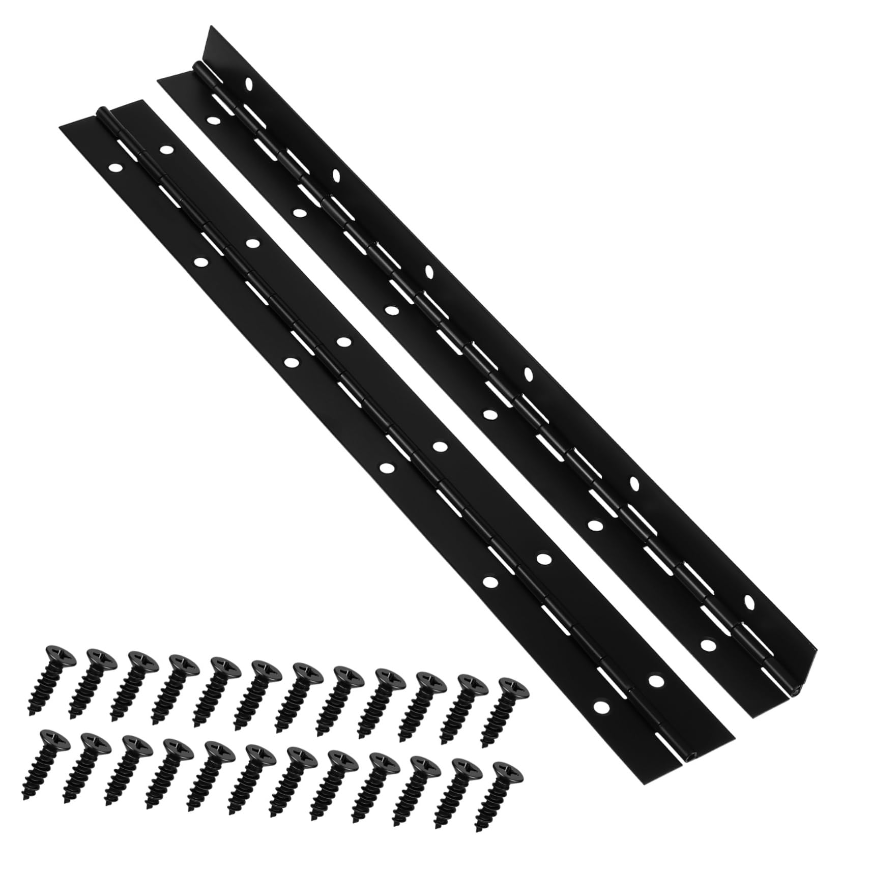 SEWOART 2 Pcs Iron Hinge Heavy Duty Hinge Metal Piano Hinges Piano Hinges Heavy Duty Piano Hinges for Wood Continuous Piano Metal Hinge Long Hinges Metal Hinges for Boxes Door Hinges Black