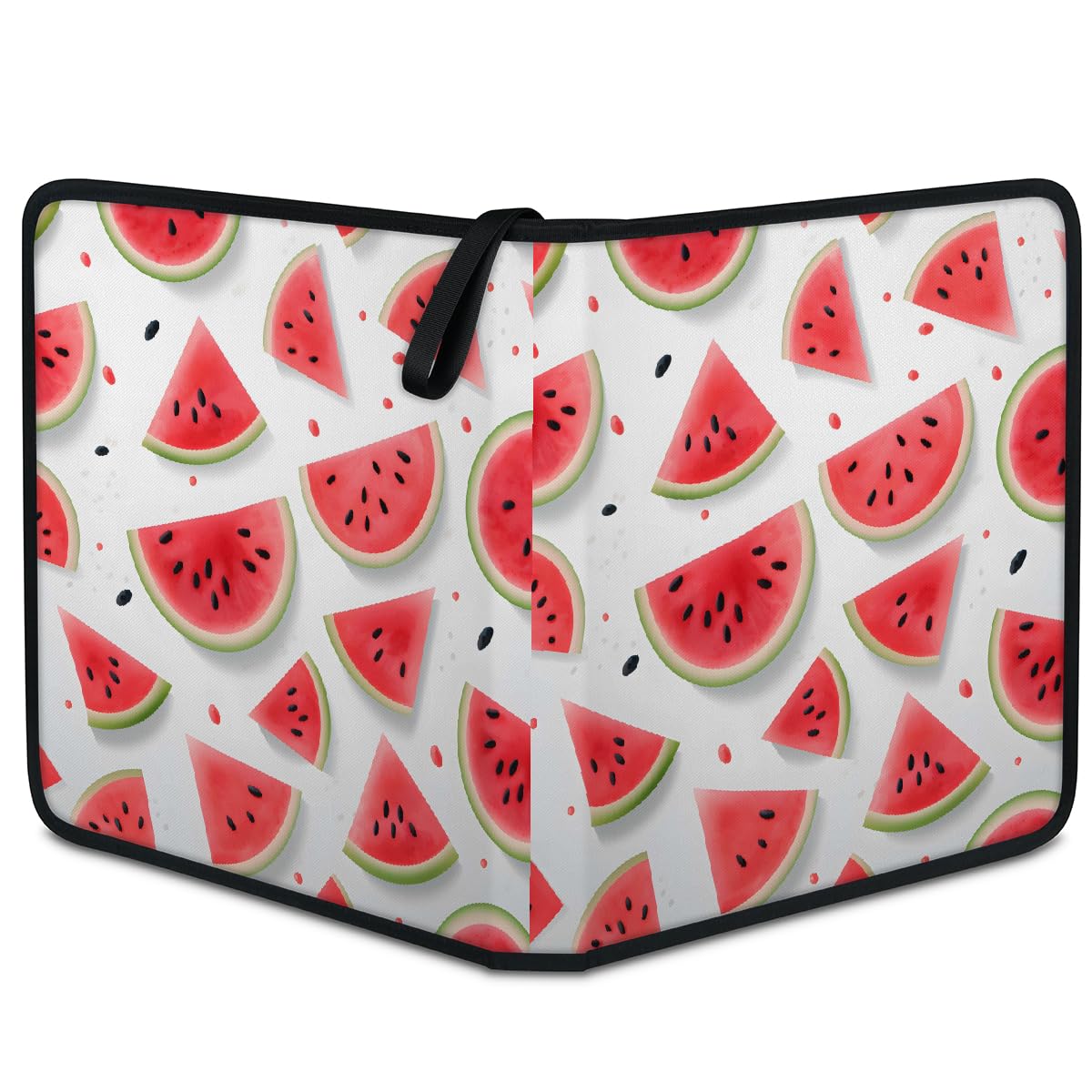 Carpeta para tarjetas de intercambio con 9 bolsillos, diseño de sandía, álbum de tarjetas de frutas de verano con fundas extraíbles, libro de tarjetas impermeable con cremallera, capacidad para 50
