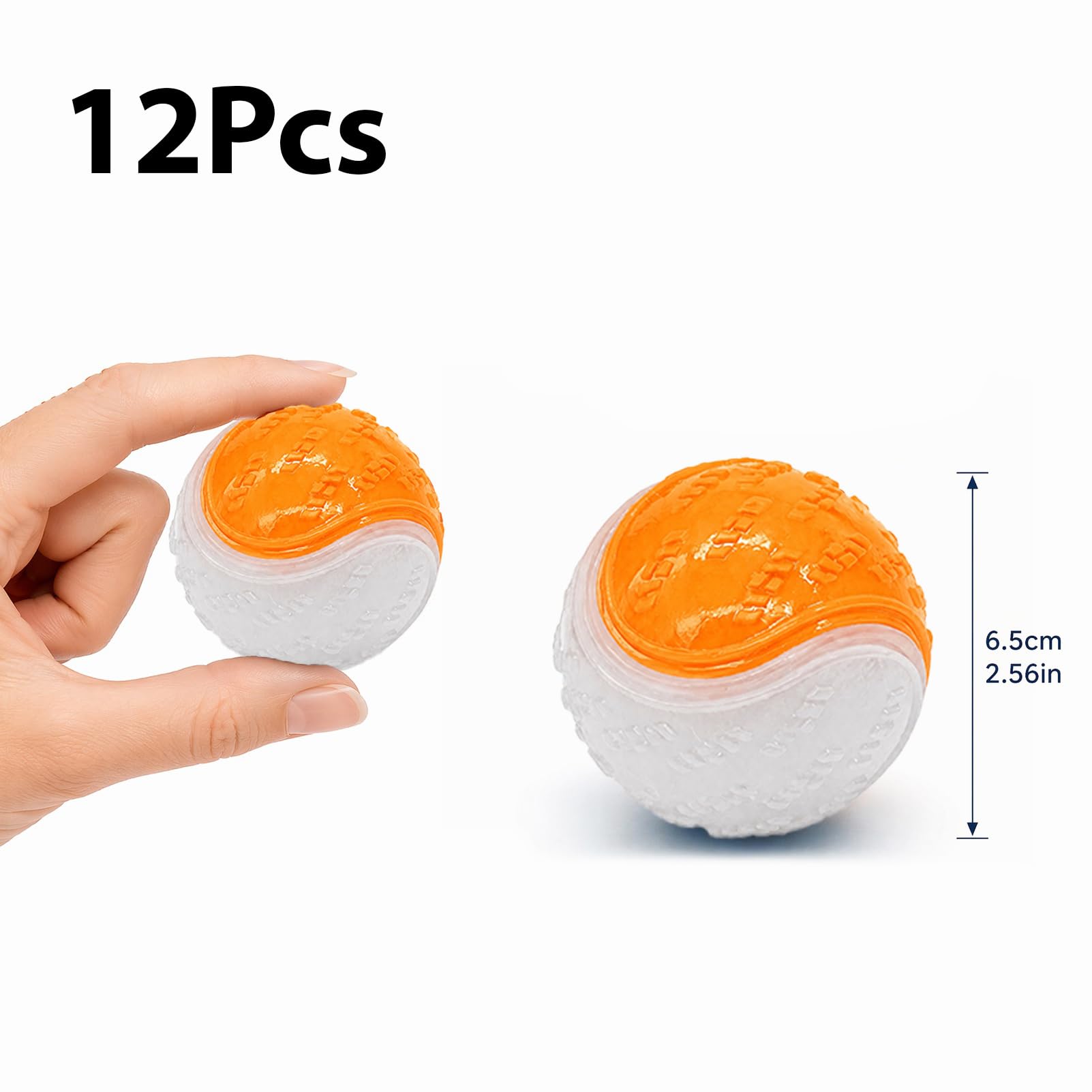 12 Stück Leuchtende Hundebälle, Unzerstörbares Hundespielzeug Zum Training, Apportieren & Anti-Stress, Gummiball Für Große/Kleine Hunde