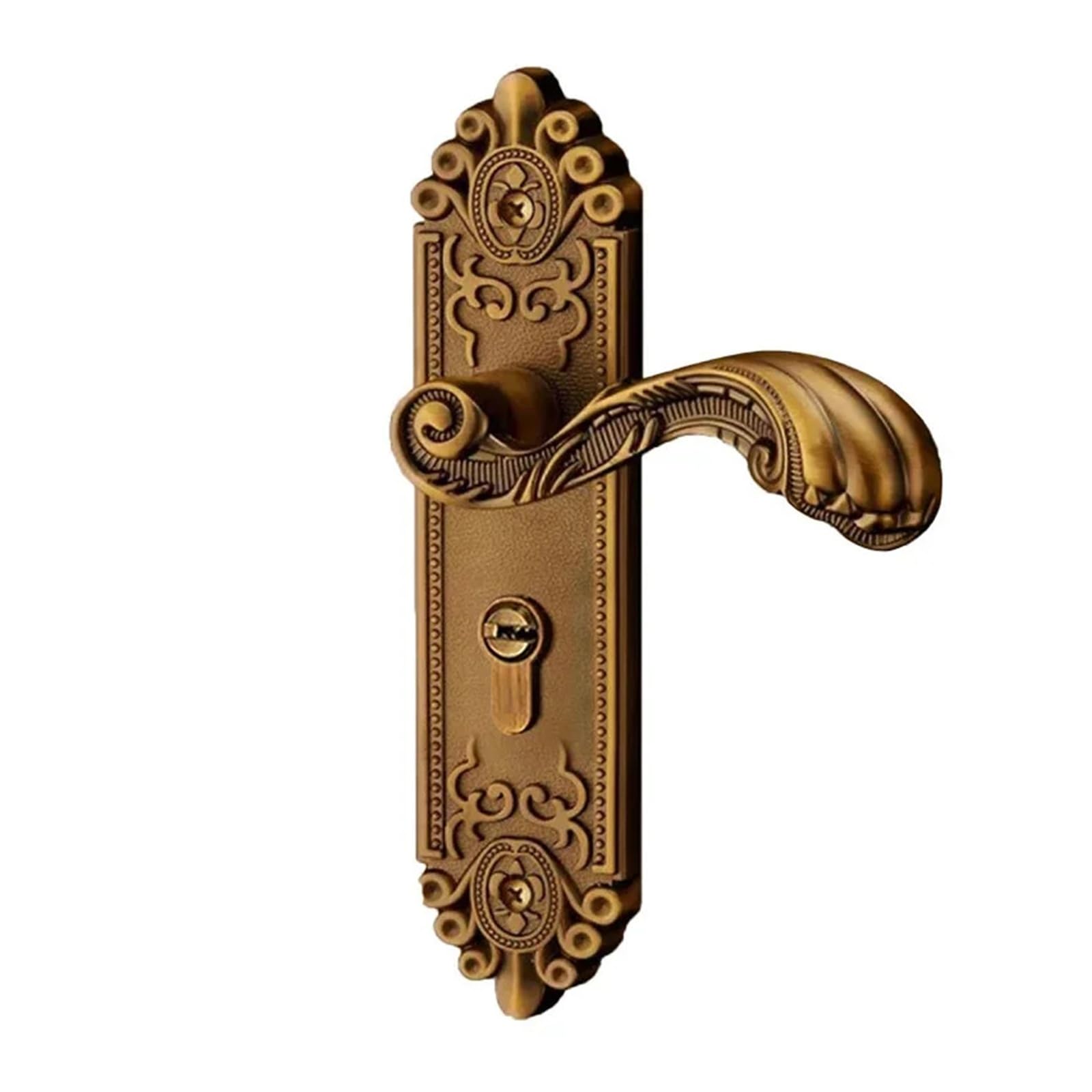 Cerradura de puerta silenciosa en bronce amarillo para dormitorio elegante