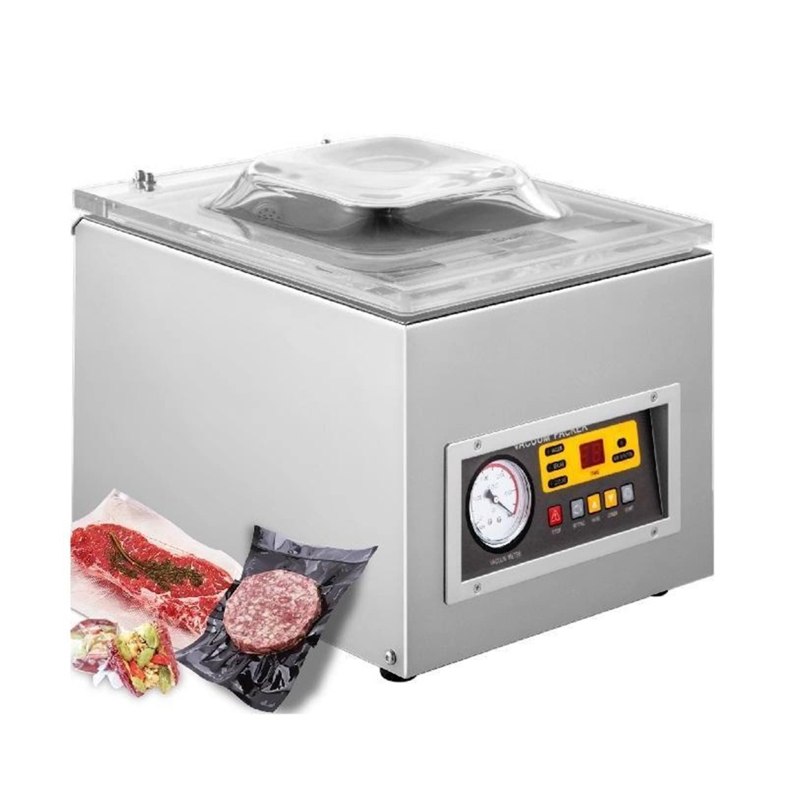 DZ-260S Food Vacuum Packing Machine Commercial Chamber Vacuum Sealer Kitchen Meat Bag Packaging Food Saver Sealing Machine