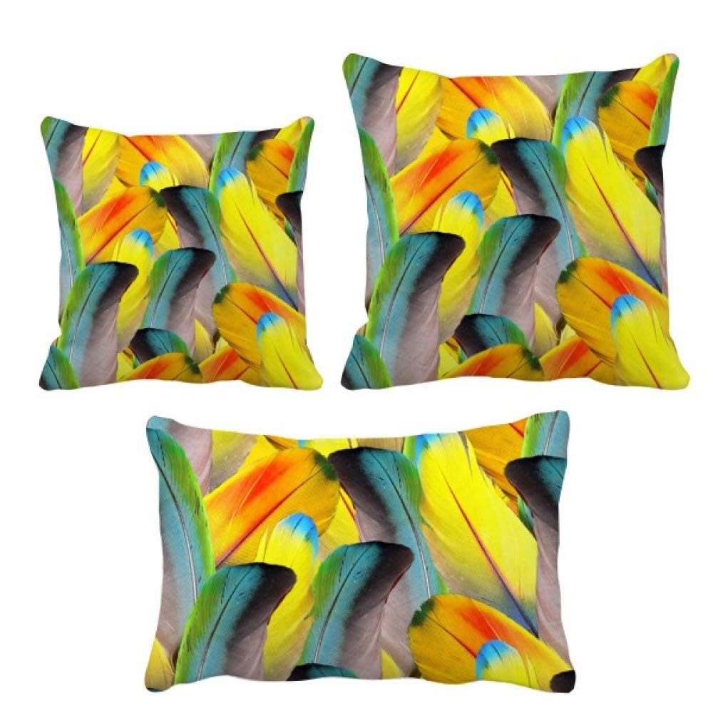 Housse de coussin en plumes colorées taie oreiller canapé motif soleil multicolore