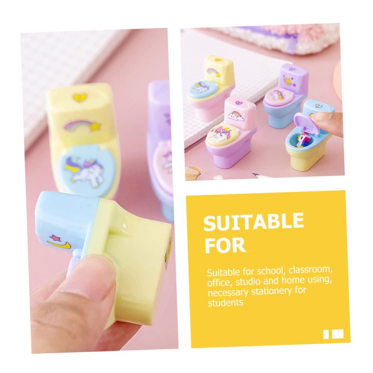 Lurrose 48pezzi Temperamatite Adorabili Per Affilatori Creativi Colori Pratici e Scuola Strumento Scrittura Portatile e