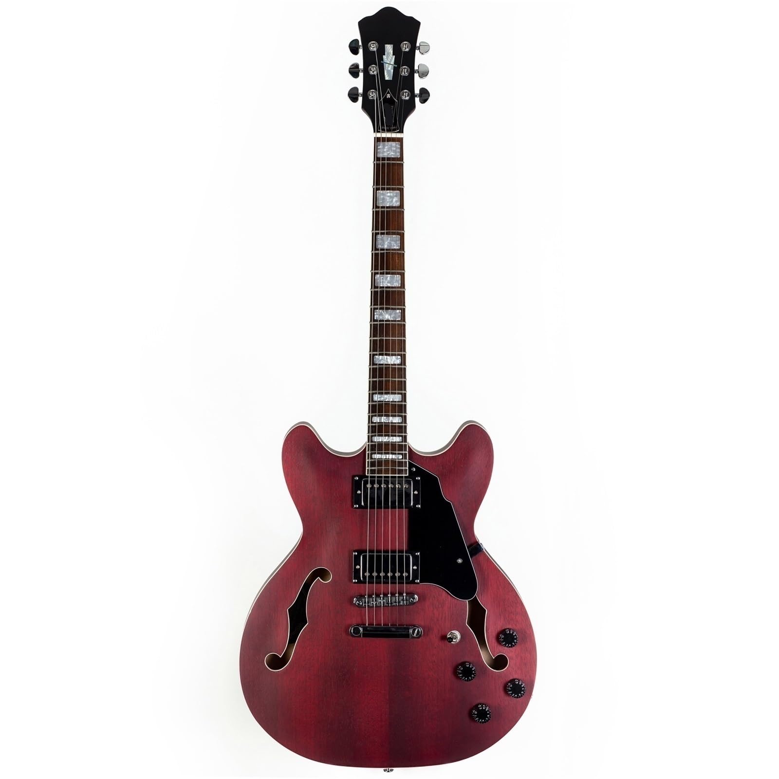 Chitarra Elettrica Per Pratica Set Chitarra Elettrica Jazz Semi Cava A 22 Tasti(Red)