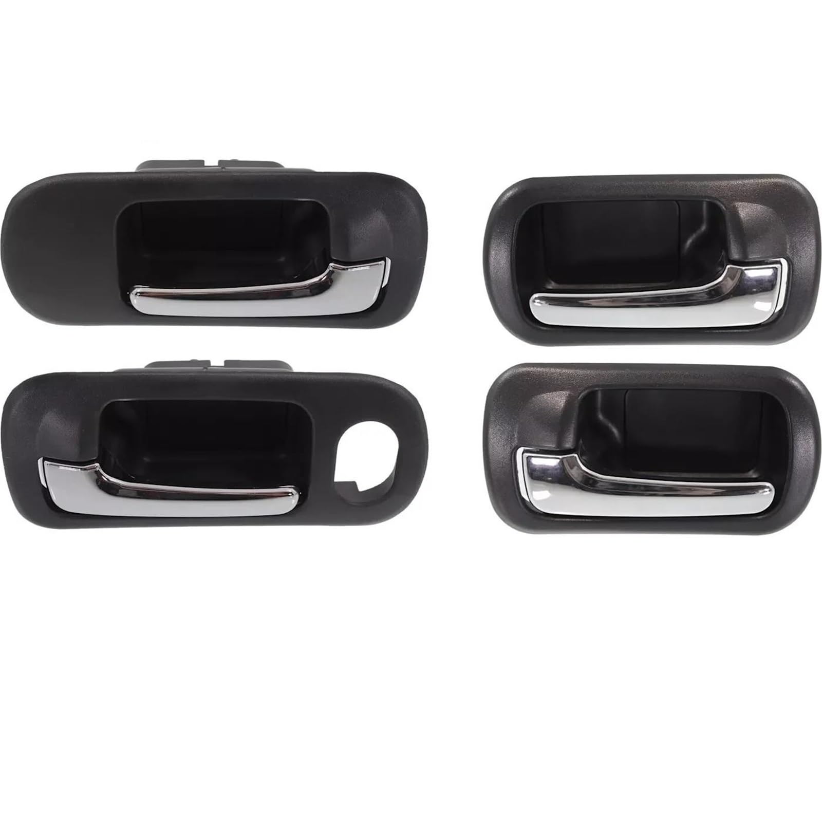 SLIMES 4pcs Inside Door Handle Pull Chrome+Black for Civic Sedan 2001-2005 72160S5AA21 72121S5AC01 72660S5NC01