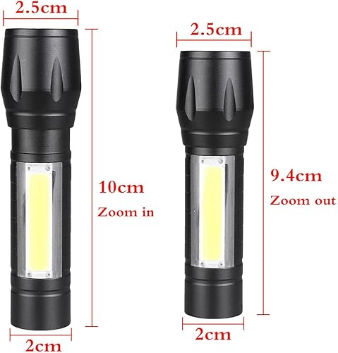 Miniatura 6 de Linternas recargables de alto lumens LED - Mini linterna recargable USB para el hogar, 3 modos de enfoque ajustable, linterna impermeable portátil