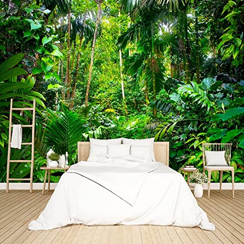 BZHXBZ - Tropical Rainforest Botanical Wallpaper Bedroom Green Leaf Plant