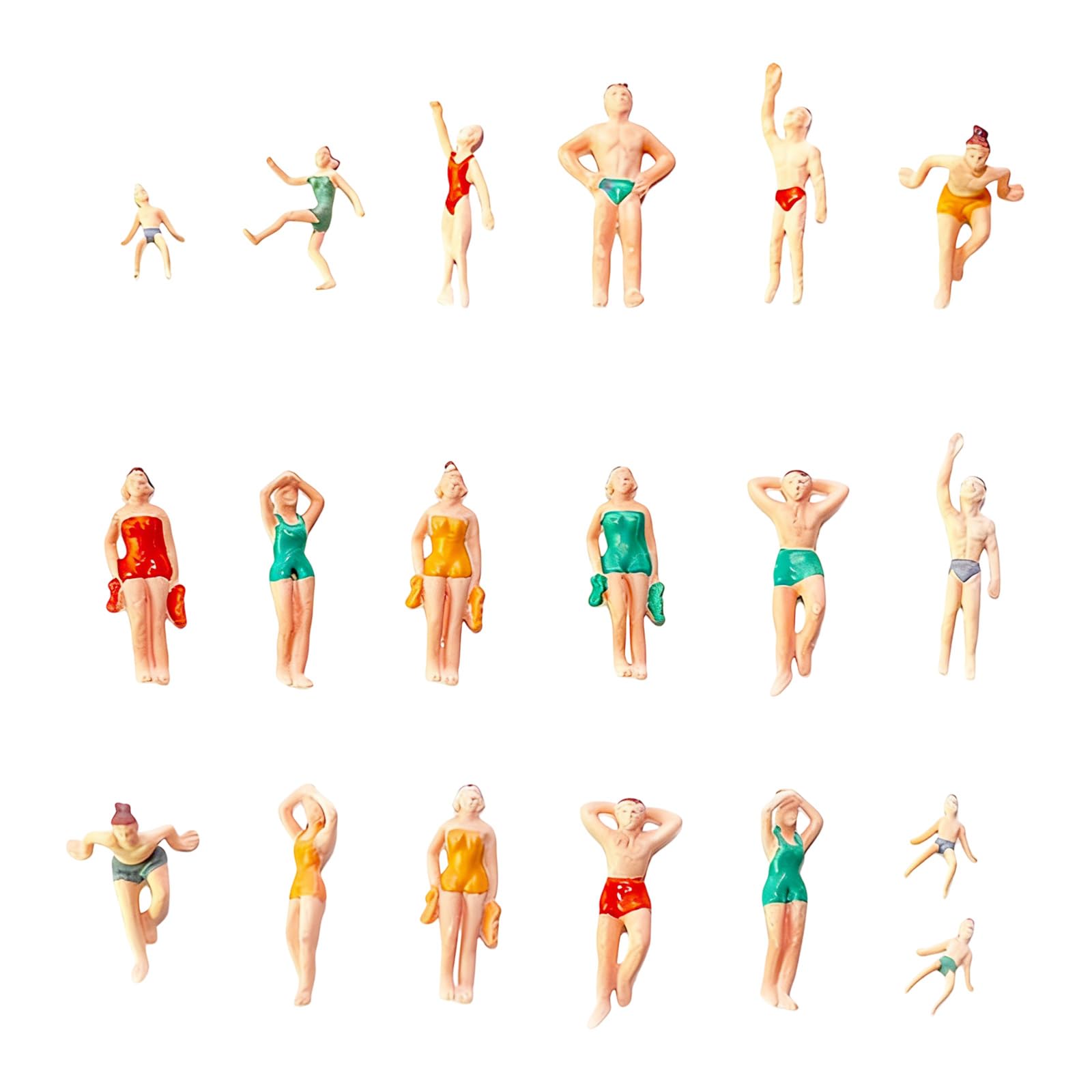 Msioytog 25lots Small Swimsuit Figurines Miniature Swimming People Model Swimsuit Characters for Dioramas and Creative Projects Model House Miniatures