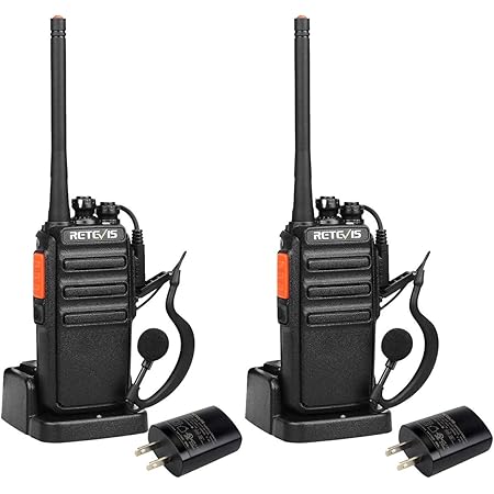 Retevis H-777S Walkie-Talkies Long Range,Rechargeable Two Way Radio,2 Way Radio with Earpieces Headset,VOX Long Antenna Crisp Voice for Adults Camping Biking Skiing(2 Pack)