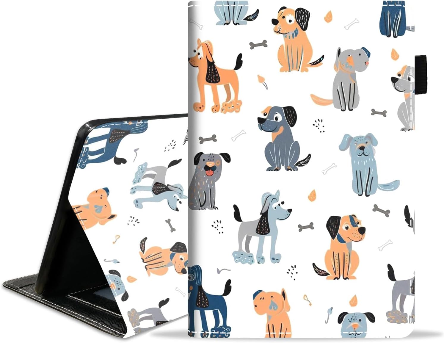 Case for All-New Amazon Kindle Fire 7 Tablet (7", 12th Generation, 2022 Release) Latest Model - PU Leather Folio Case with Smart Auto Wake/Sleep, Cute Cartoon Dog