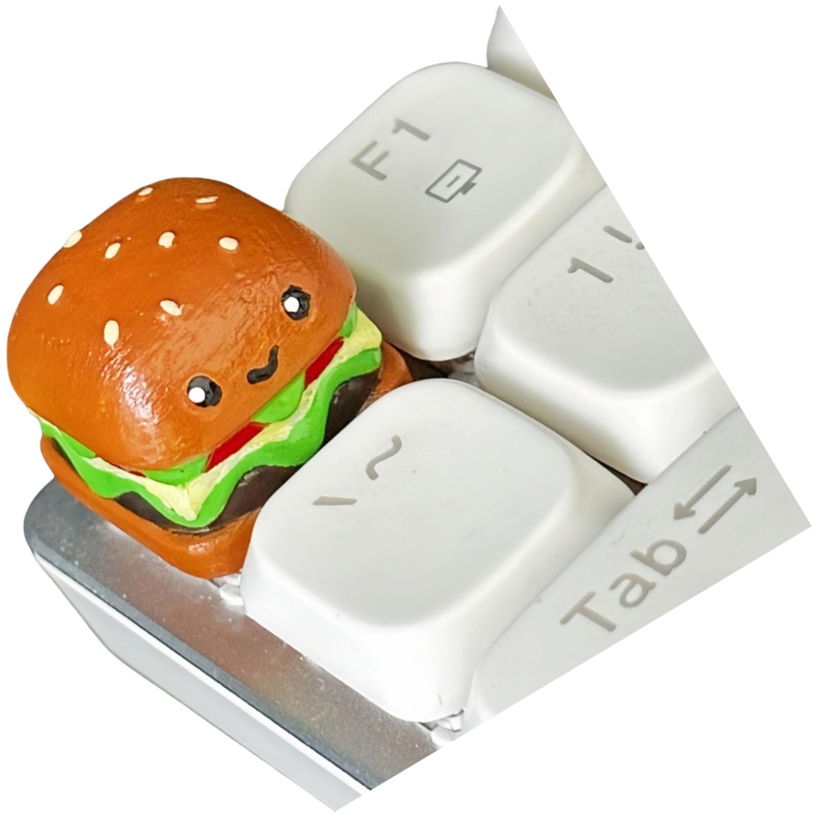 Elnwnnkc Resin Food Keycaps Realistic Burger Fries Hotdog Designs for Mechanical Keyboards Lightweight and Durability 3D Printed Resin Food Keycaps