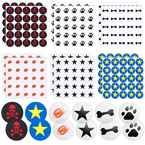 Gueevin 300 Pieces 12 Sheets Football Helmet Decals Football Award Stickers Clear Star Skull Bone...