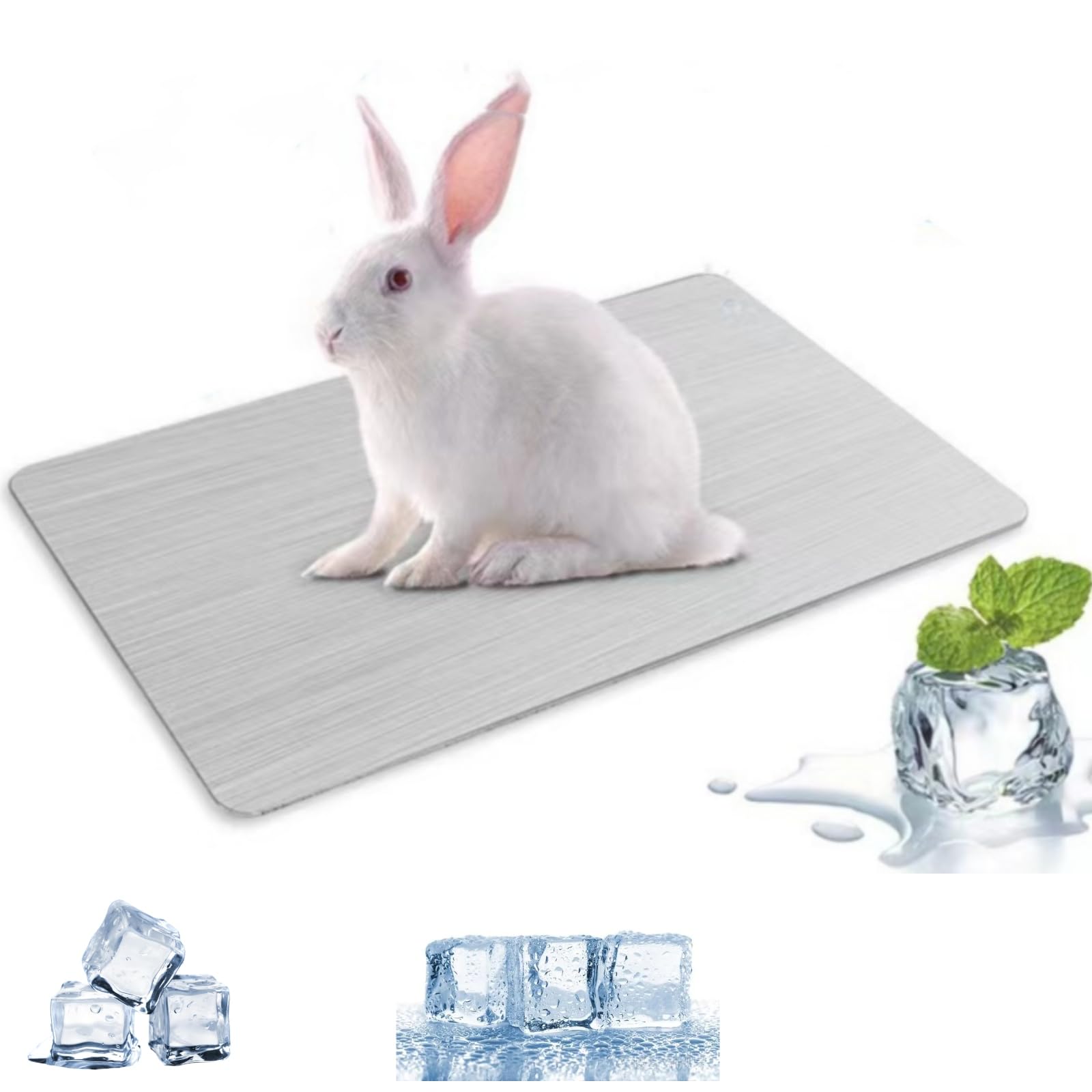 Coussin rafraîchissant pour lapins, coussin de refroidissement pour animaux de compagnie, plaque de refroidissement en alliage d'aluminium, pour cochon d'Inde, hamster, lapin, etc. (300 x 200