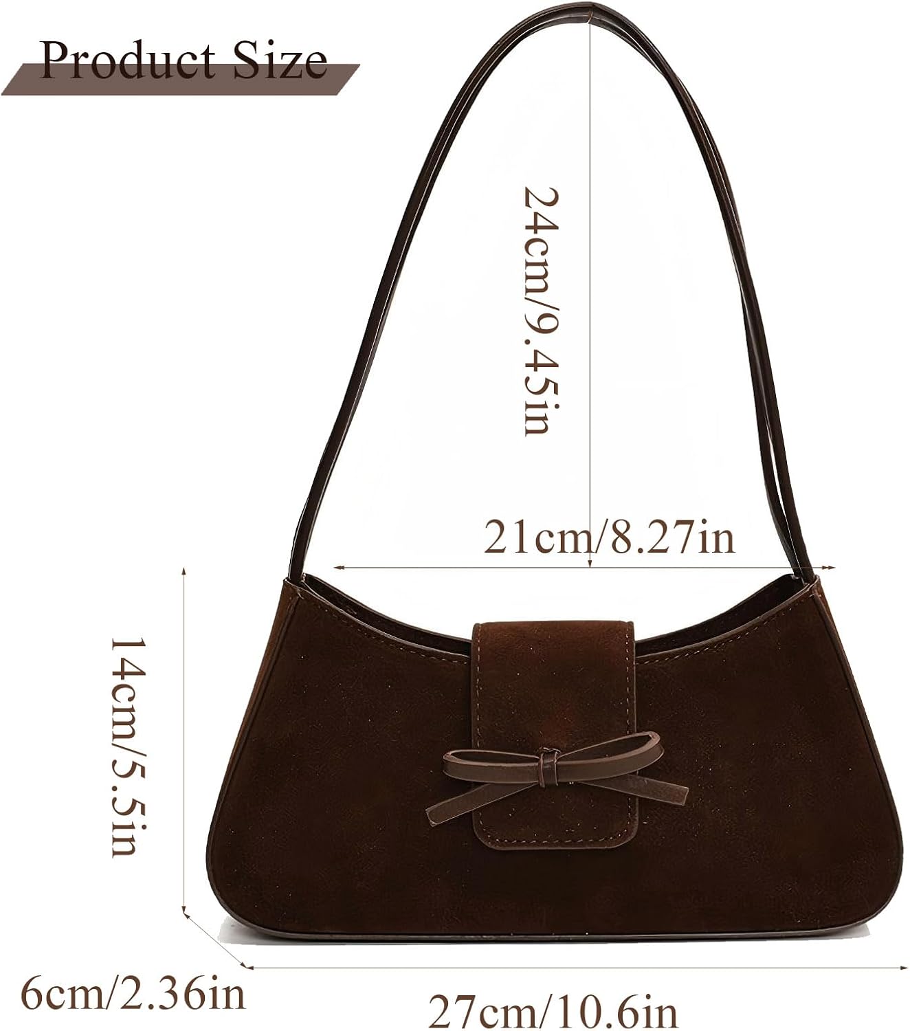 Shoulder Bag for Women, Hobo Handbags Trendy Y2K Purses Patent Leather Clutch Bag Cute Bow Purse - Image 6