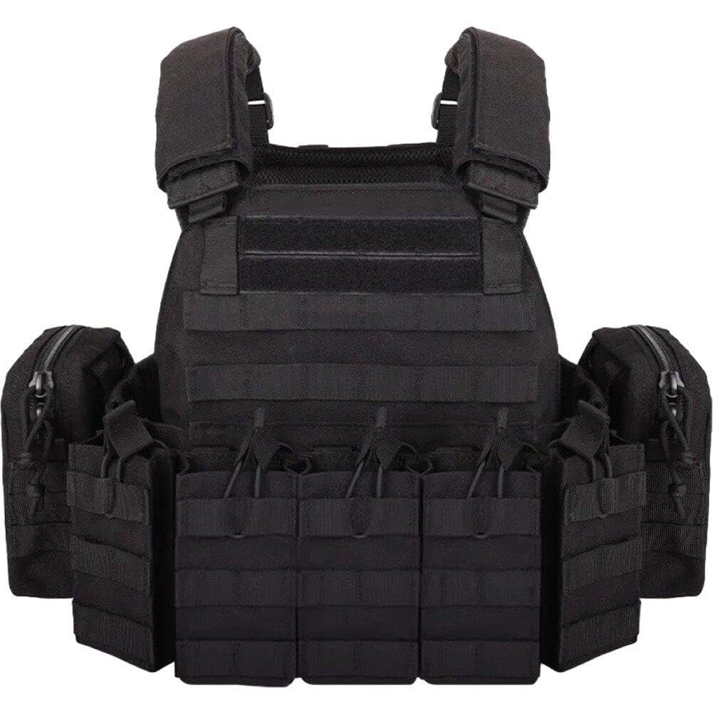 Sanfly Black Vest Military Molle Pouches Plate Carrier Vest Hunting Combat Vest Vests Adjustable Training Army Waistcoat