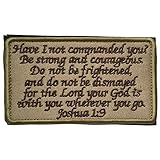 SpaceAuto Joshua 1:9 Tactical Morale Desert Badge Embroidery Hook & Loop Emblem Patch 3.93
