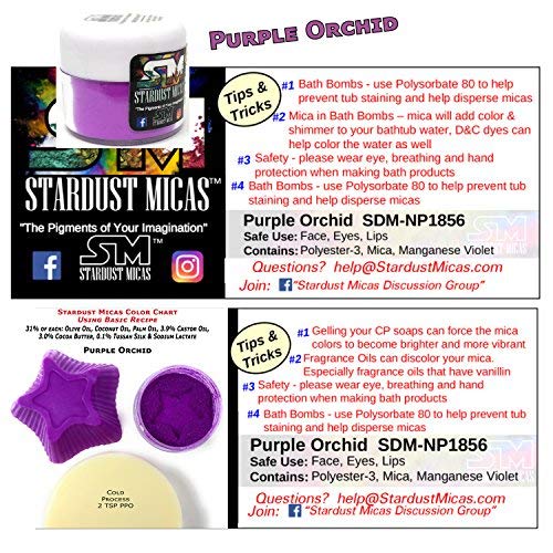 Stardust Micas Pigment Powder Cosmetic Grade Colorant For Makeup, Soap Making, Epoxy Resin, Diy Crafting Projects, Bright True Colors Stable Mica Batch Consistency (10 Gram Jar, Purple Orchid) #TOP5