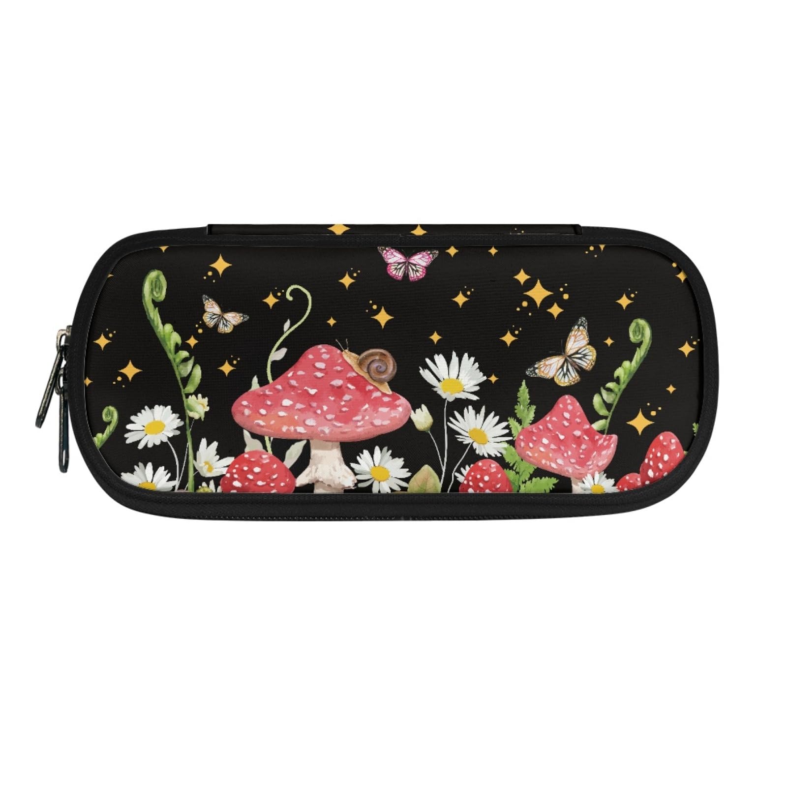 xixirimido Mushroom Kids Pencil Case Bag with Zipper Holder Pouch Pen Slot Large Organizer — image 1