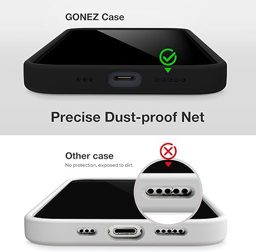 Miniatura 5 de GONEZ Funda de silicona para iPhone 14, con 2 protectores de pantalla + 2 protectores de lente de cámara, forro de microfibra suave antiarañazos,