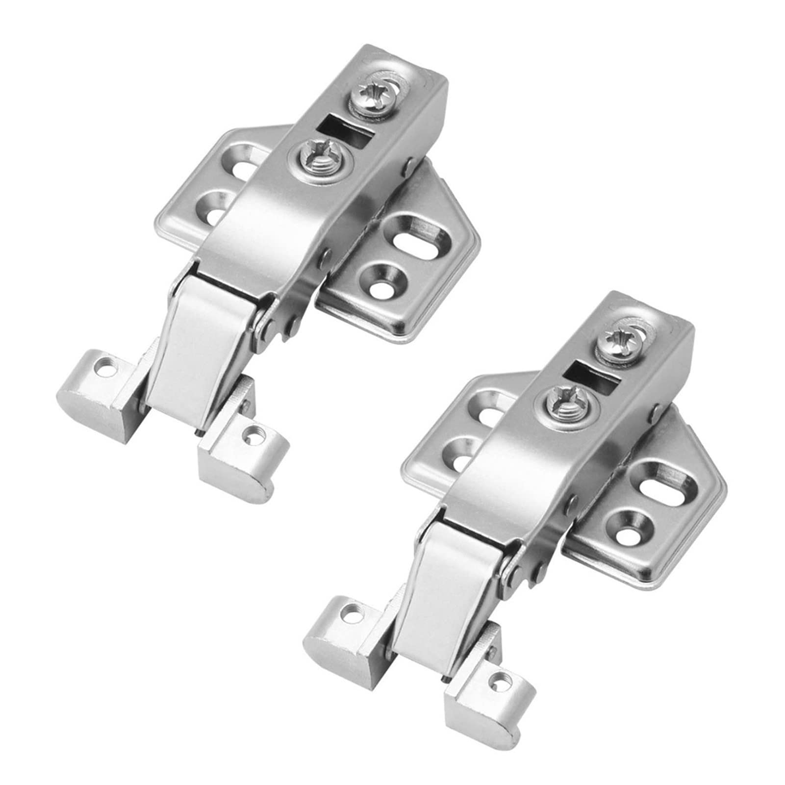 AUNANGLJSCS 2PCS Stainless Steel Hinge, Aluminum Frame Glass Door Hydraulic, Suitable for Wardrobe Kitchen Wine Cabinet Etc(Straight Bend)