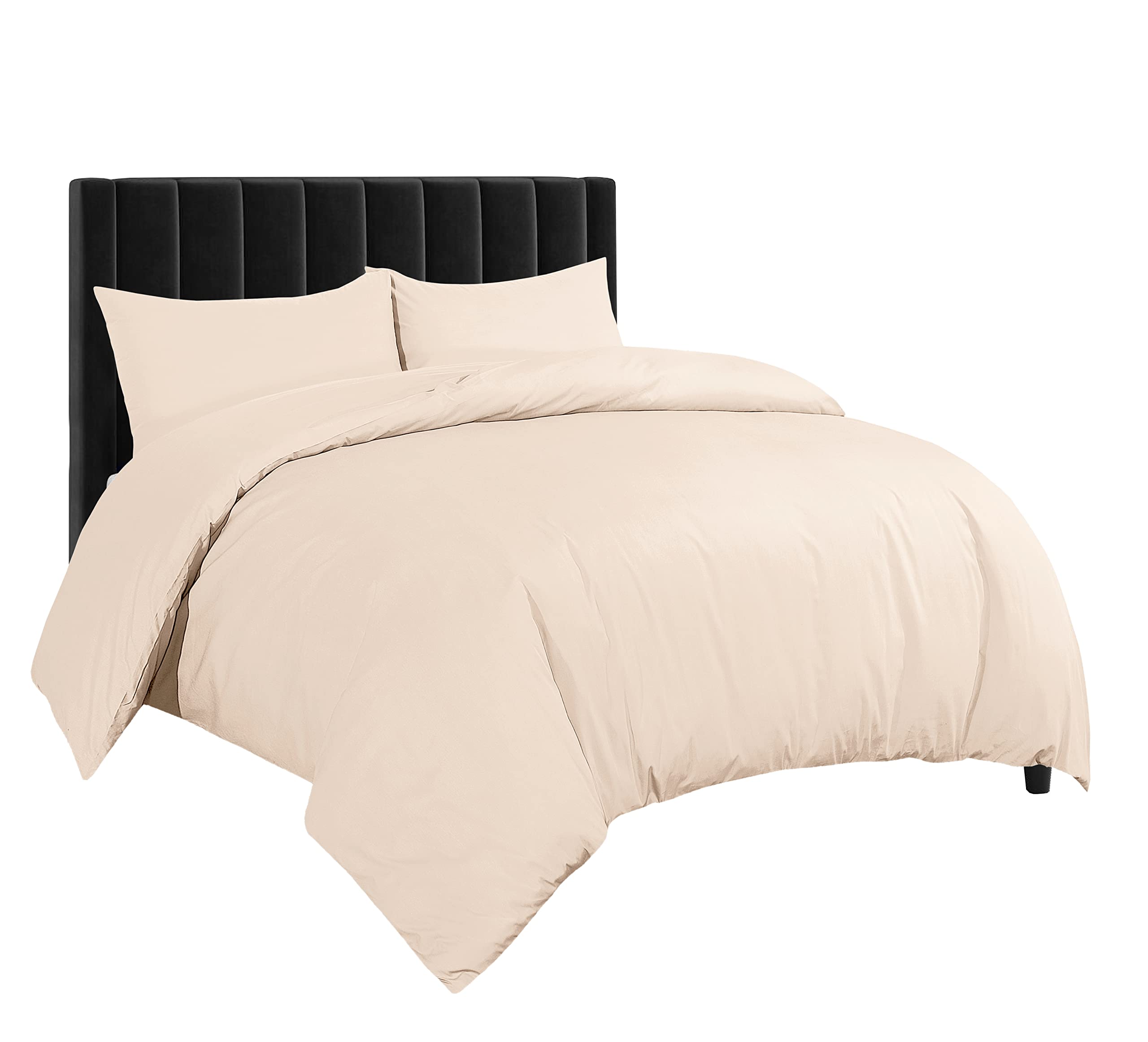Crescent Collection Mocha 300 Thread Count 100% Pure Egyptian Cotton Duvet Cover With Pillowcase (, Single: 135X200cm)