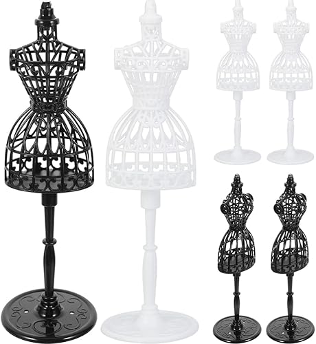 Miniatura 1 de Zerodeko Maniquí de ropa de muñeca, 6 piezas, soporte de exhibición de vestido de muñeca, vestido de muñeca hueco, soporte de soporte para
