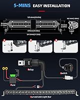 Vista 6 de BraveWAY Barra de luz LED curvada de 20 pulgadas, iluminación todoterreno de una sola fila, barra de luz de conducción, haz combinado spot flood