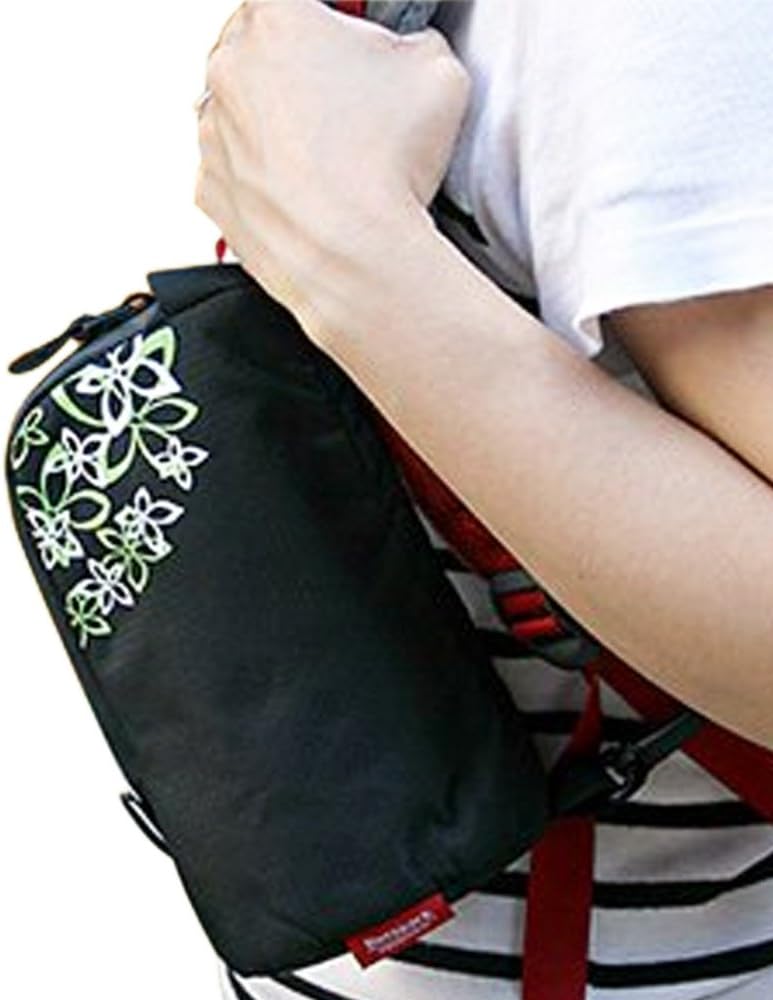 Pouch for Hiking Travel Outdoor Activities Dura-312 Green Print Convenient Water Resistant