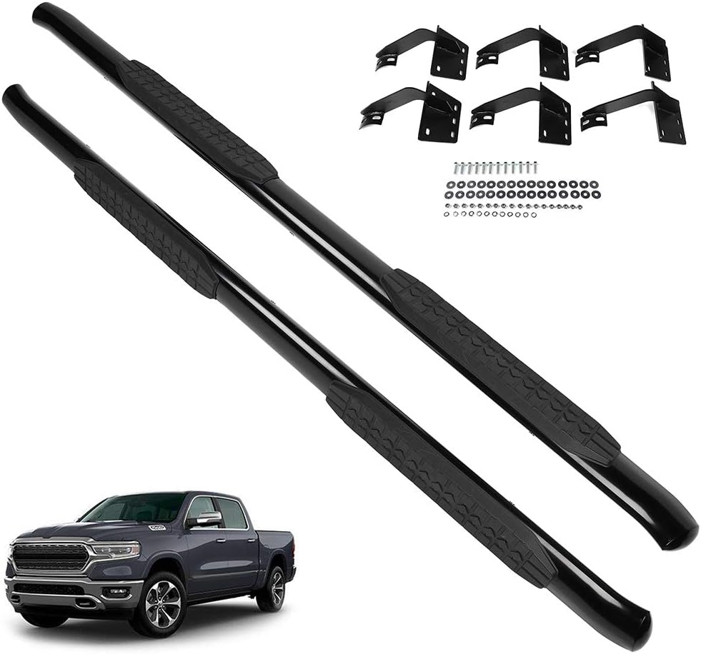 SCITOO Running boards Compatible with 2019-2020 For Dodge For Ram 1500 Side Step Nerf Bars(Aluminum Alloy ABS Plastic Cement)