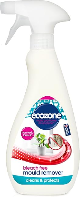 EcoZone Mould Remover, Bleach Free Anti-Bacterial Non Toxic Eco Formula, Cleans & Protects, Prevents Mouldy Re-Growth, Safe for Most Home Surfaces, Vegan Friendly (500ml Spray)