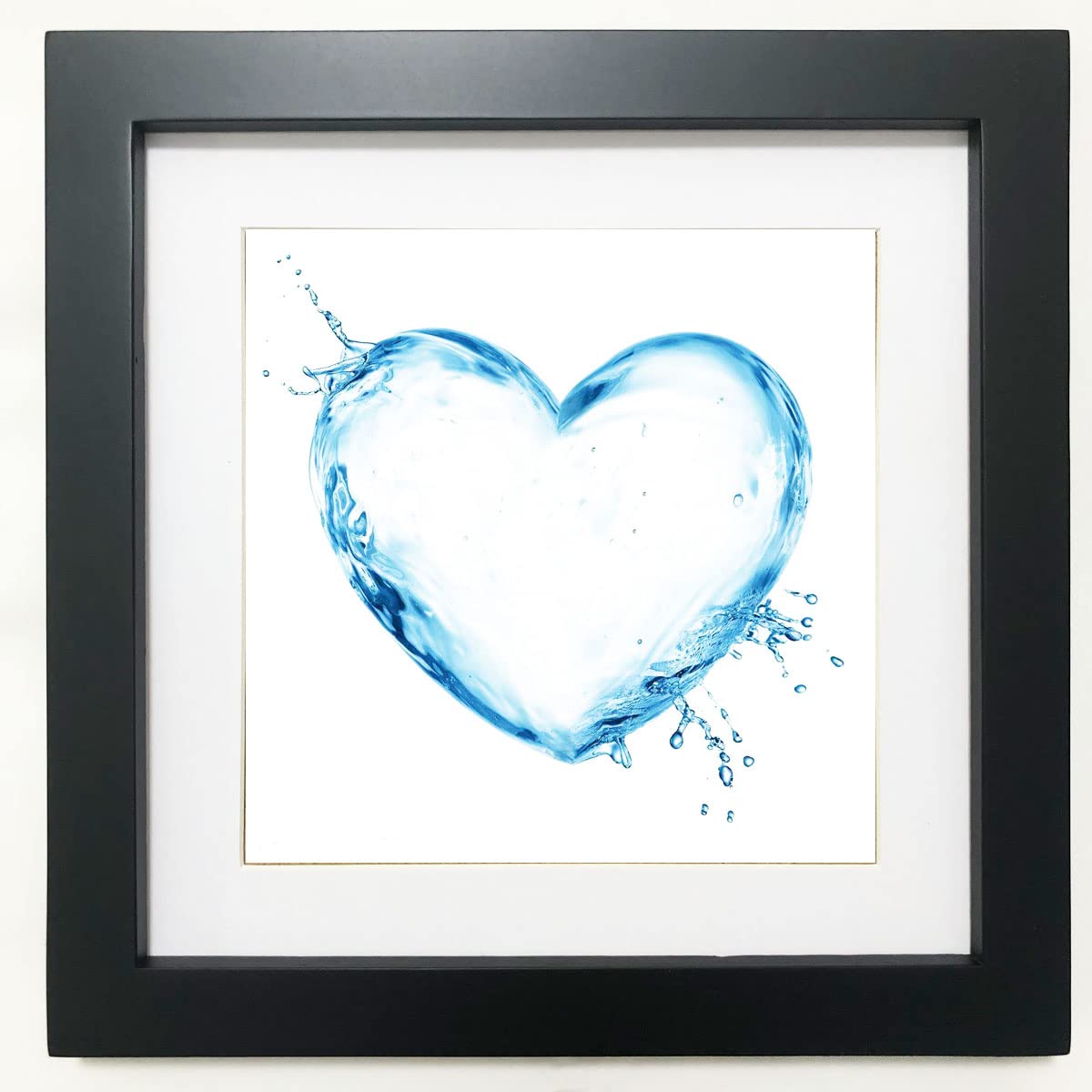 ZXT-parts 8x8 Picture Frames Black Without Mat, 6x6 Picture Frame with Mat, Solid Wood, 2 panels (1 glass, 1 plexiglass), Front Opening 7.5x7.5