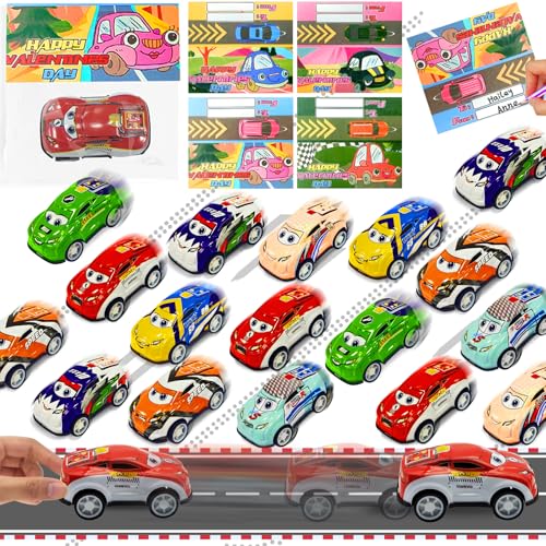 28 Pack Valentines Day Gifts for Kids Pull Back Cars
