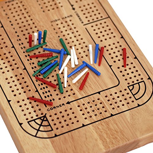 We Games Cribbage Board Game Set, Travel Cribbage With Card Storage And Plastic Pegs, Unique 4 Track Board, Classic Wooden Board Game, Coffee Table Board Games For Families #TOP4