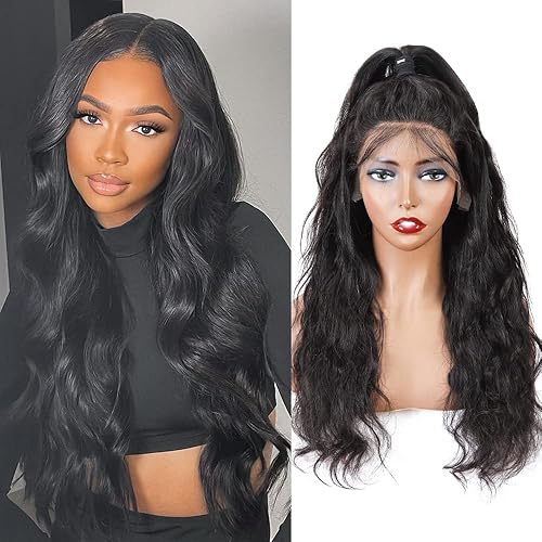 Miniatura 8 de Pelucas de cabello humano con encaje frontal de 13 x 4 para mujeres negras, cabello humano brasileño ondulado de 12 pulgadas (color natural)