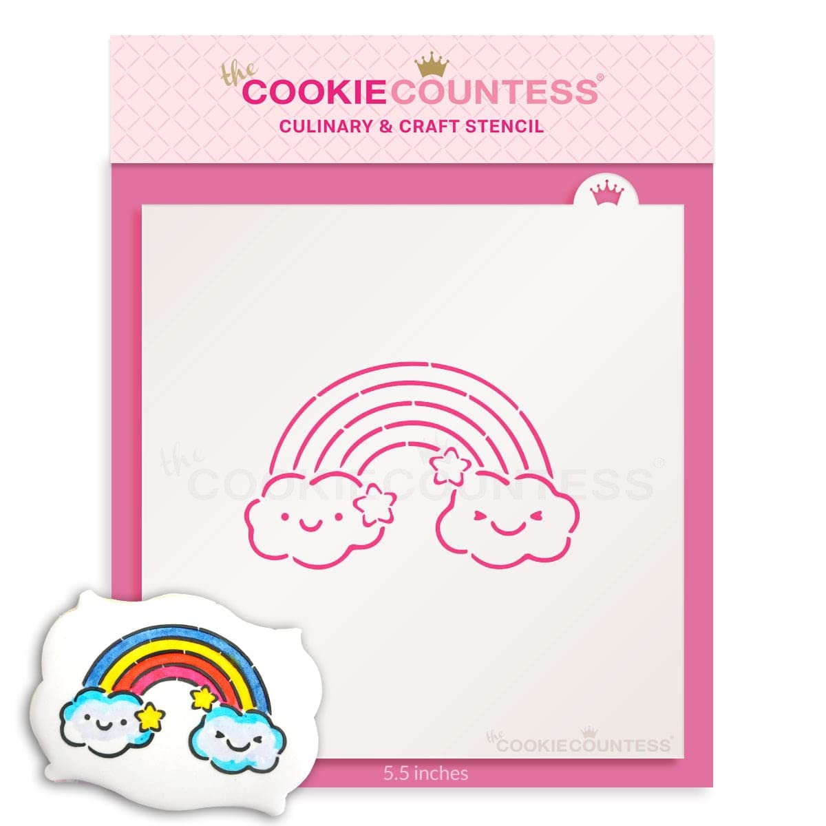 The Cookie Countess Rainbow PYO Stencil