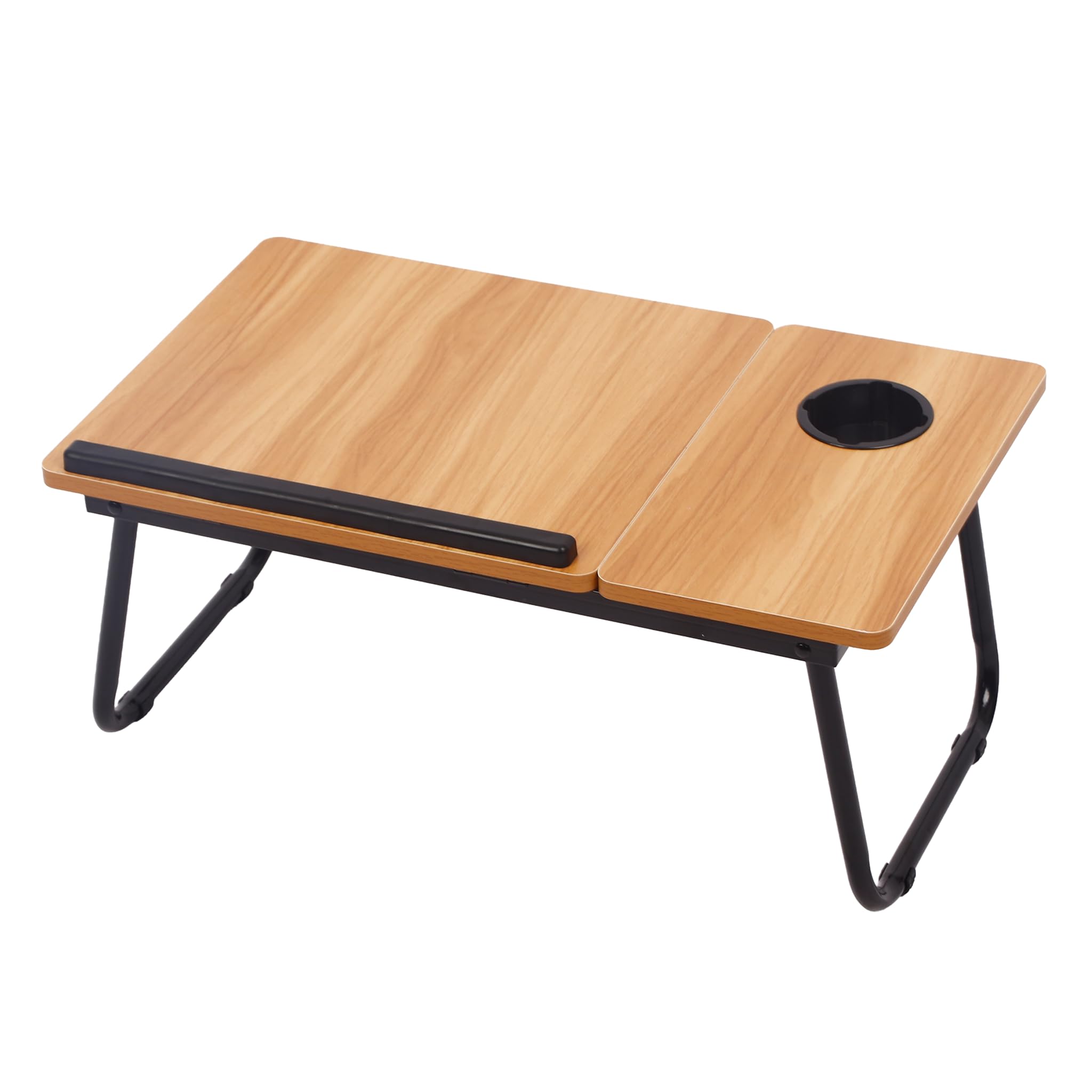 BonKaso Adjustable Foldable Laptop Table for Bed,Sofa,Floor,Wood Finish Portable Study Desk with 4 Angle Panel, Cup Holder, Non-Slip Support,Strong Metal Legs for Laptop,Tablet,Writing,Gaming (Walnut)-image-47