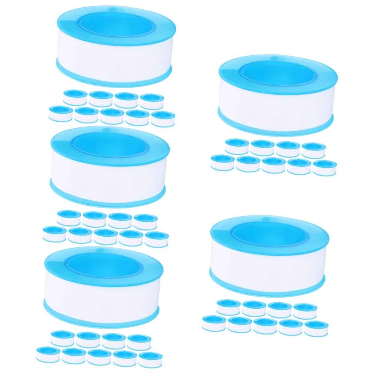 ABOOFAN 5 Series Cinta De Ptfe Para Fontaneros Detener Saburral Agujereado Tubería De Colores Cinta Selladora Para Fugas Sello Delgado Drenar Exterior 10 Rollos*5