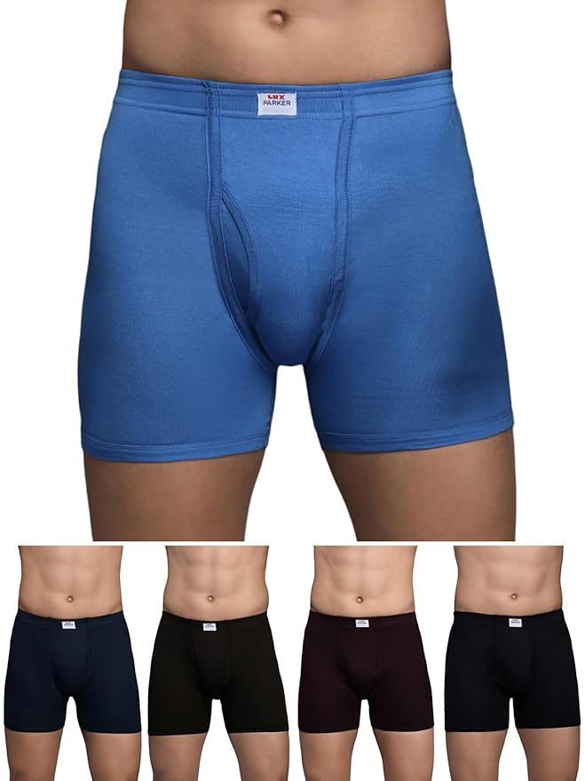 LUX PARKER Men's Cotton Modern Solid Trunks
