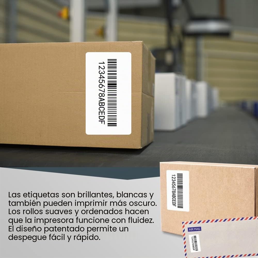 BETCKEY - 10 Rollos S0947420 Etiquetas Adhesivas, 102mm x 59mm, 5750 Etiquetas Grandes de Envío para LabelWriter 4XL, No se aplica 550 o 5XL