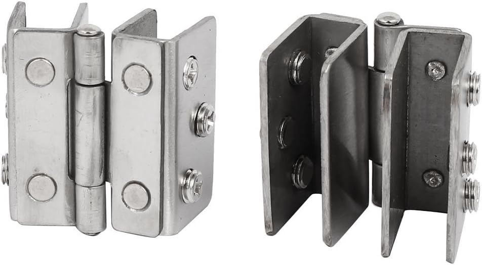 Sourcingmap 8-10mm Thickness Adjustable Glass Door Double Clip Clamp Hinges 2PCS - Image 4