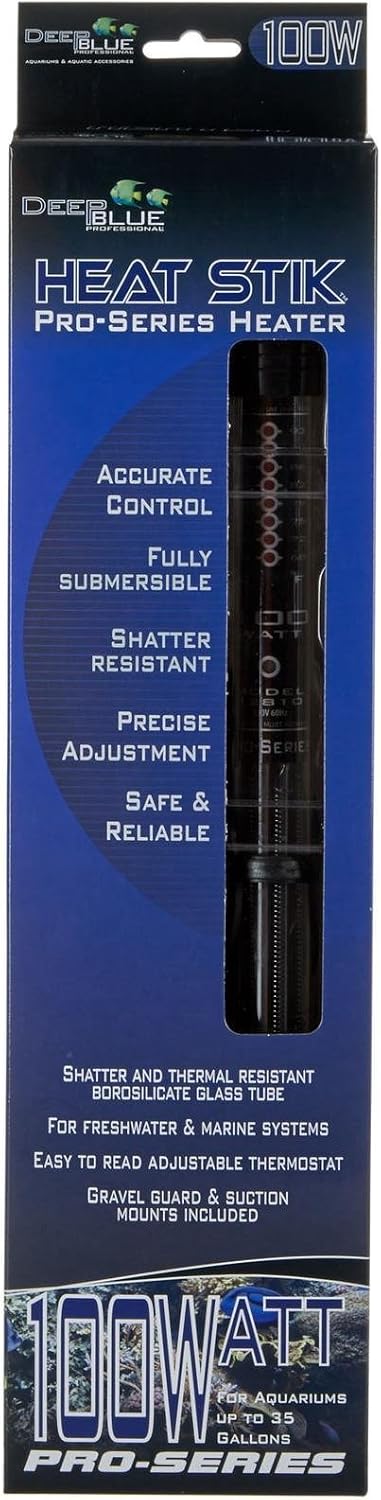 Deep Blue Professional ADB12810 Heat Stik Quartz Heater for Aquarium, 100-watt