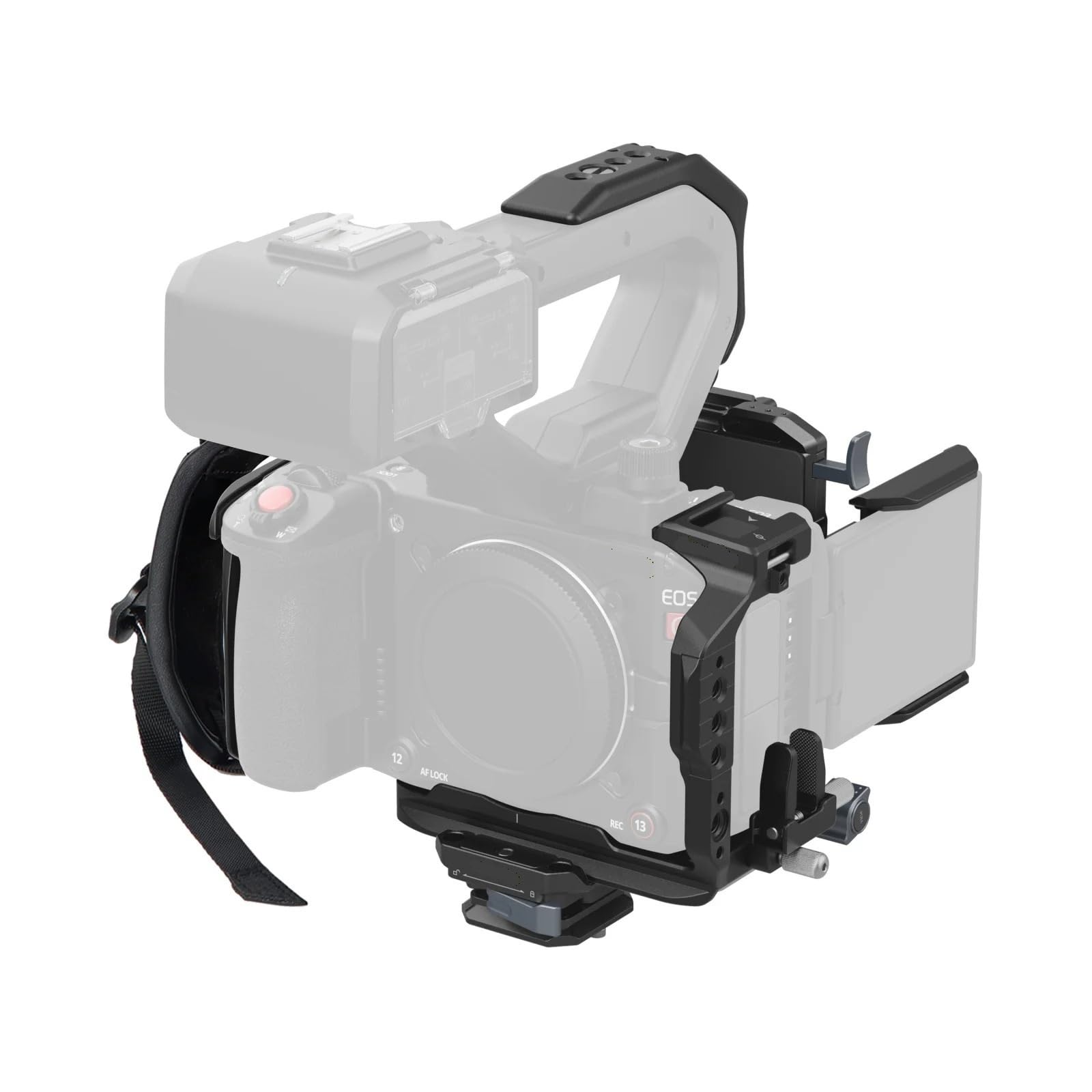 Cage Canon EOS C50 avec extension poignée XLR et support portable de stabilisation